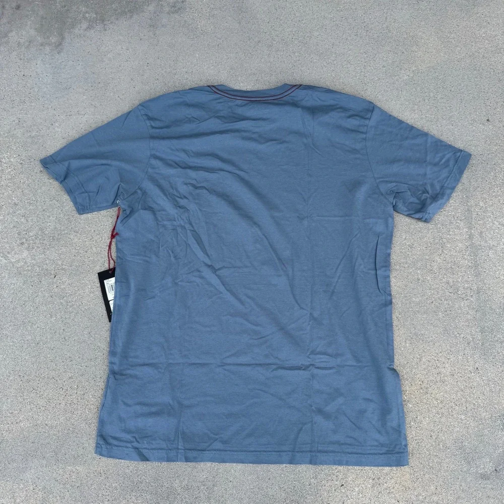 RVCA Men Pocket T-Shirt Blue Gray Regular Fit Cotton Tee Size Large NWT - Picture 8 of 8